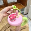 Cartoon Cute Straw Cup Summer Large-Capacity WaterCup High Temperature Resistant Plastic Straw Cups Outdoor Portable Cup