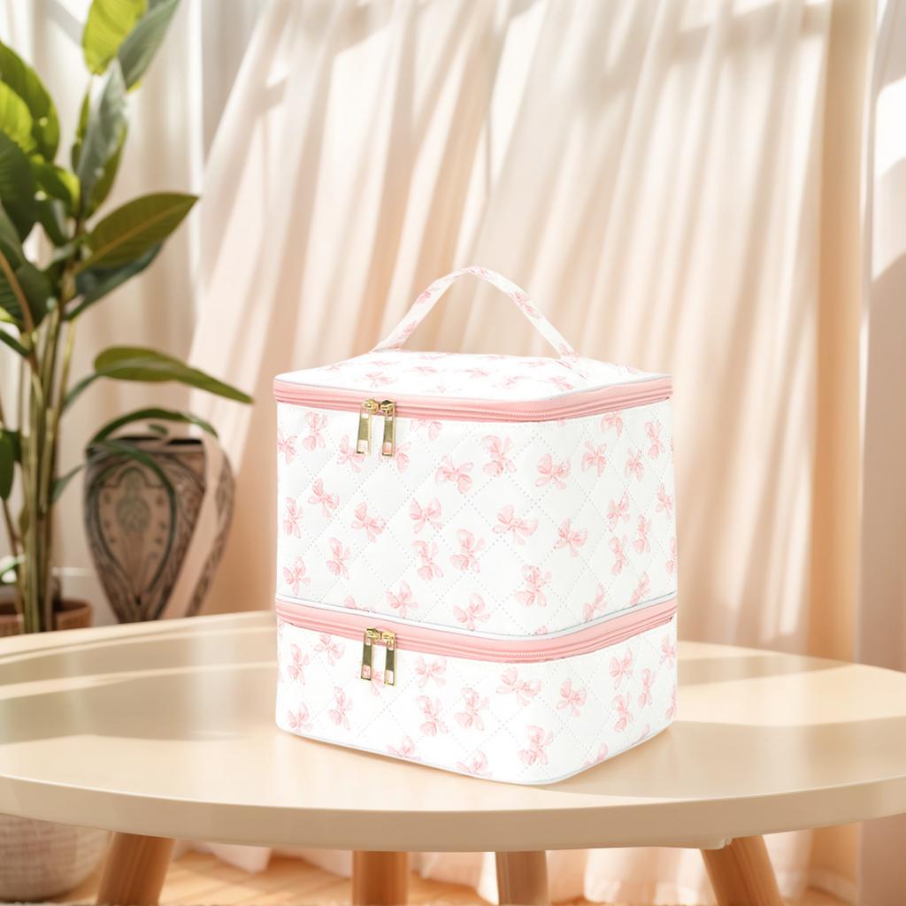 3/Double Layer Cosmetic Bag Large Capacity Toiletry Bag Cosmetic Case Organizer for Women Travel Accessories Organizer