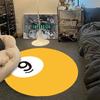 Black and White Minimalist Boys' Bedroom Non-Slip Billiards Floor Mat, 8-Ball Carpet for Home, Living Room, or Bedside Rug