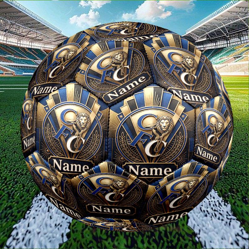 Custom Name Personalized Chelsea Football Club Print Size 5 Soccer Ball Training & Match Football, for Team, Kicking, Gift for Football Enthusiasts