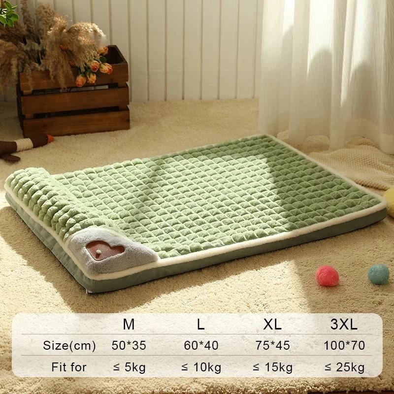 

Pet Dog Bed Mat Protect Cervical Spine Detachable Dog House Indoor for Small Medium Large Dogs Bed Comfort Soft Pet Supplies M 50x35cm зелений