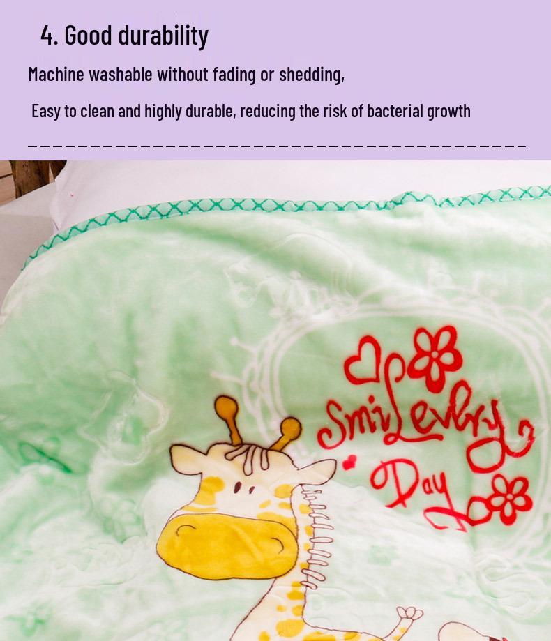 Cartoon Baby Double Layer Cloud Blanket for Newborns - Spring/Autumn Photography Blanket