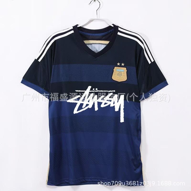 Retro Jersey Brazil Argentina Germany England Portugal Spain Signature Short Sleeved Football