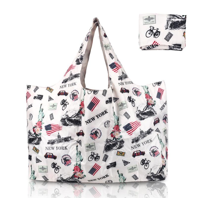 Foldable Eco-friendly Shopping Bag, Waterproof Tote Bag, Women's Large Capacity, Easy-to-store Handbag, Portable