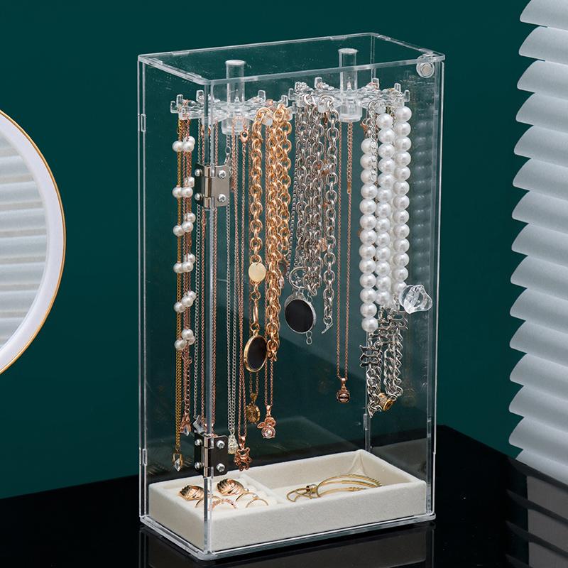 Plastic Jewelry Box Organizer Women Ring Necklace Jewelry Boxes Storage Bracelet Earrings Transparent Display Stand Accessories