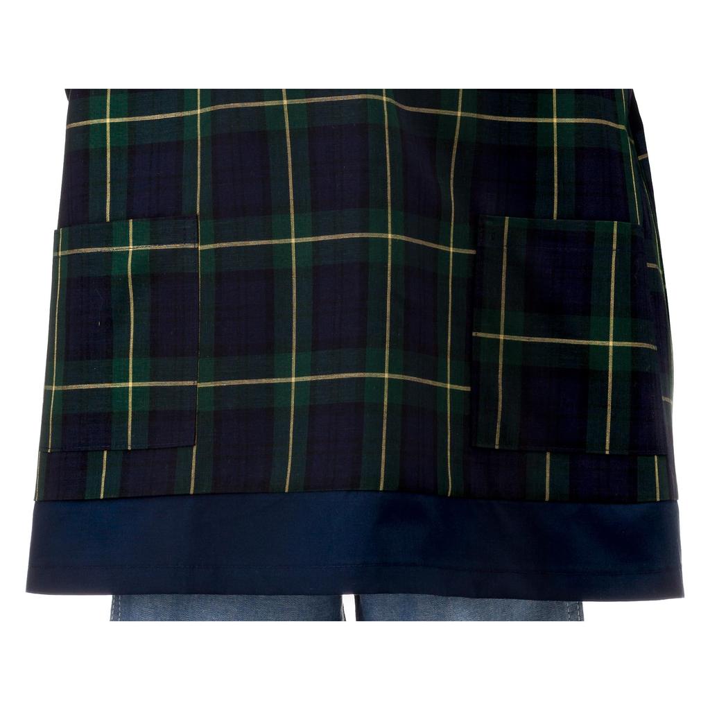 COLORFUL CANDY STYLE Short Sleeve Smock Tartan Check Dark Green Set of 3 for Girls and Stylish Short Sleeve Kindergarten Elementary School Calligraphy