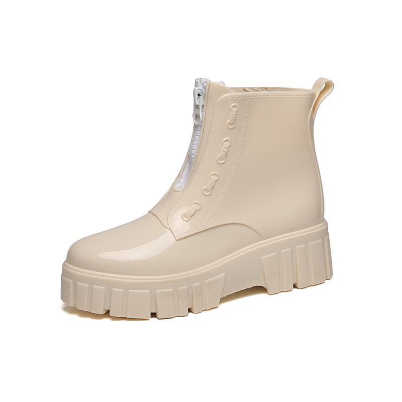 2024 Women Outer Wear Rain Boots Cute Waterproof Shoes Korean Short Slip Slip Shoes Women Rain Boots Thick Sole Rubber Shoes