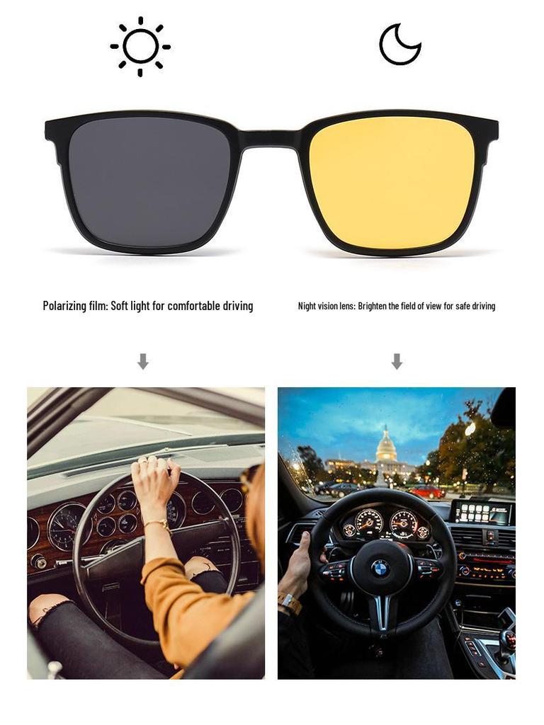 6127 Men's Half-Frame Magnetic Multifunctional Sunglasses: Polarized & Prescription-Compatible