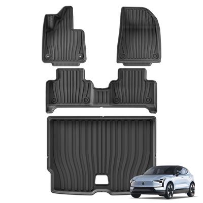 Volvo EX30 2024 2025 için Araba Paspasları Bagaj Liner Bagaj Matı TPE 3D Ayak Matı Su Geçirmez Kokusuz Tepsi Seti SİYAH