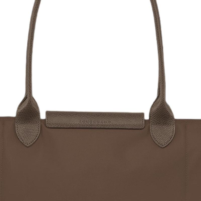 Longchamp Le Pliage Green Silver Hardware Button Zipper Closure Nylon Tote Shoulder Bag Large Women Bags Earth-Tone L1899919813