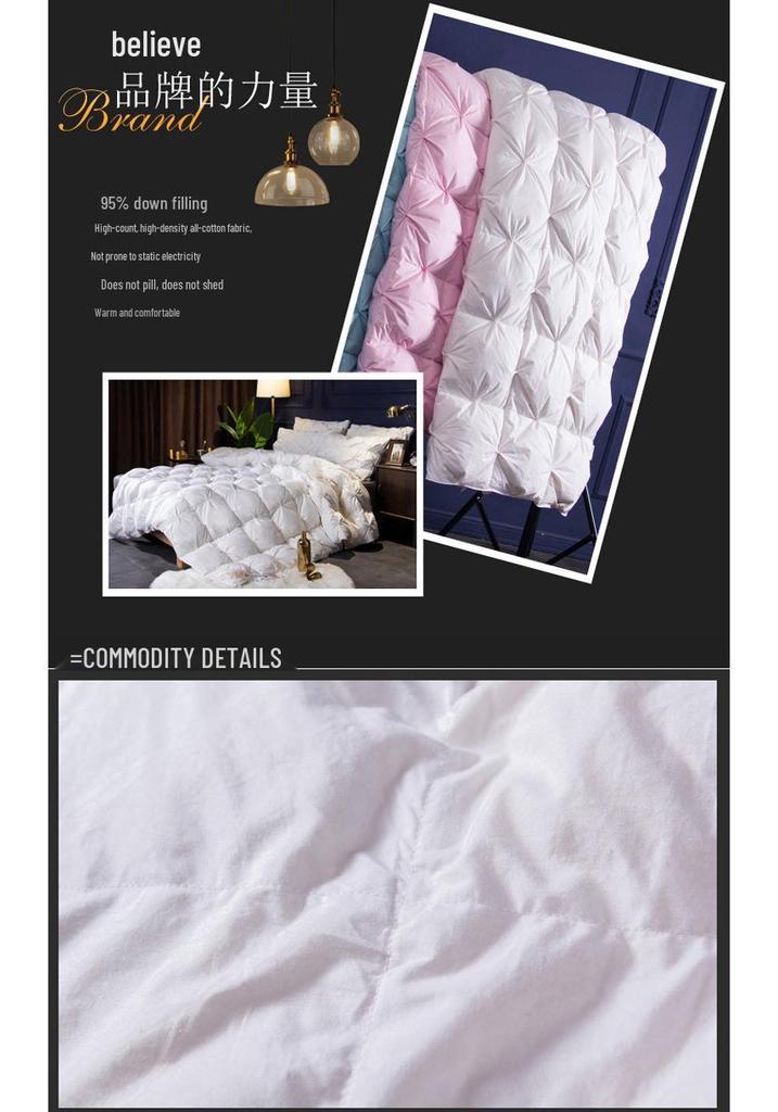 All-Cotton Thick Winter Quilt with White Duck Down - Cozy and Warm for Home or Hotel Use