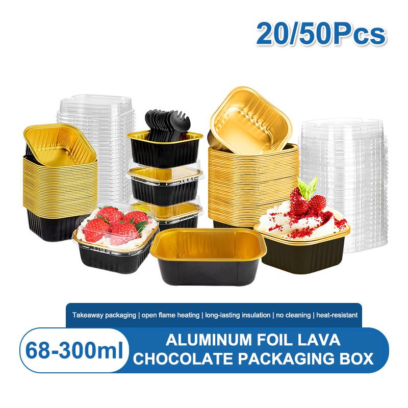 Foil Cupcake Liners Heat Resistant Aluminum Cake Cups With Lid Round Baking Cups With Lids Kitchen Wedding Birthday Party Supply