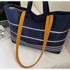 Women's Striped Canvas Shoulder Bag - 2025 Fashion Style, Original Design, Casual Crossbody Handbag
