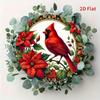Cardinal Bird Metal Tin Sign 2D Round Wall Art Rustic Home Decor Garden Bar
