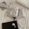 "Springtime" Korean Ins Fairy-Style Bowknot Rose Flower Umbrella, White, Suitable for Photography, Straight Long-Handled Umbrella