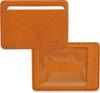 Pass Case with Two IC Card Slots, Made In Japan with Tochigi Leather, for Men and Women (Camel)