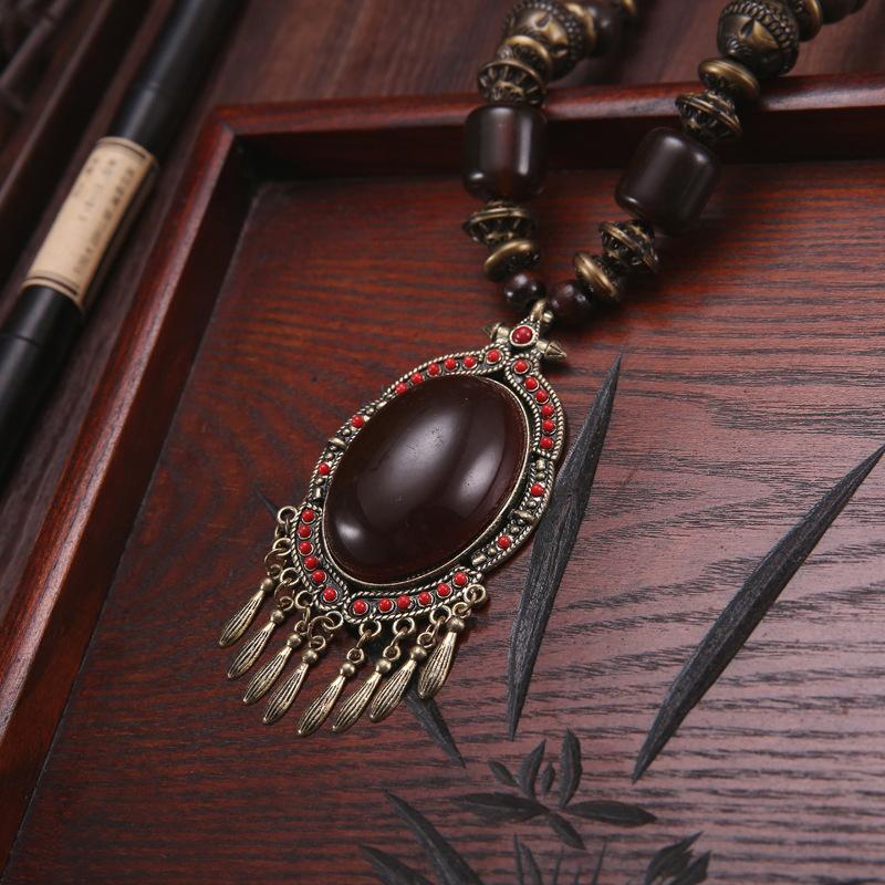 Landie Yunnan Tibetan Ethnic Style Bohemian Necklace Bead String Performance Pendant Accessories