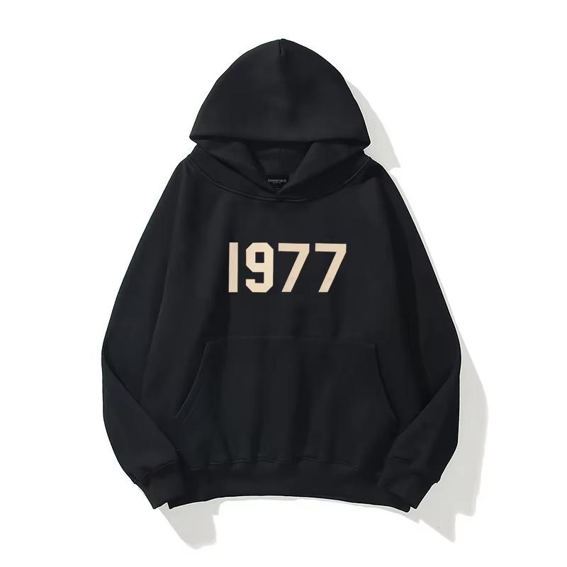 2025 vintage back-to-school collection 1977 new style fashionable men's and women's hooded sweatshirt - A trendy hip-hop street