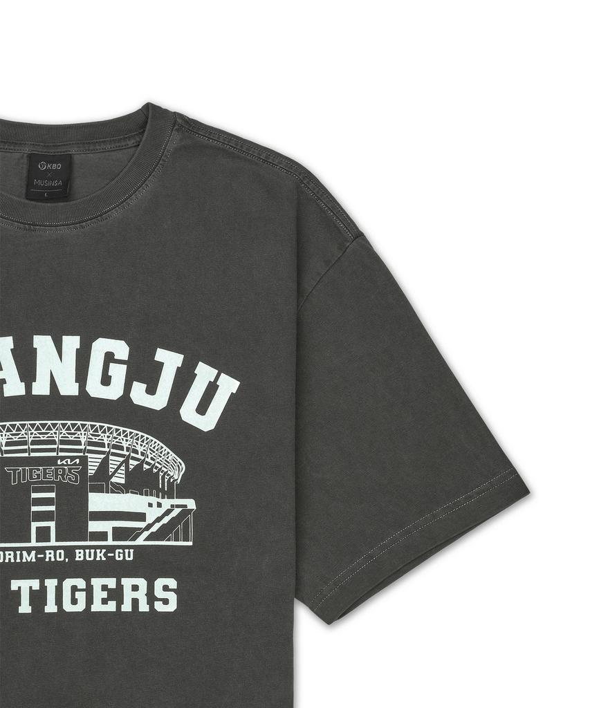 Hangugyaguwiwonhoe Mss X Kbo Ballpark Short Sleeve T-Shirt Charcoal Gray [Gwangju Kia Tigers]