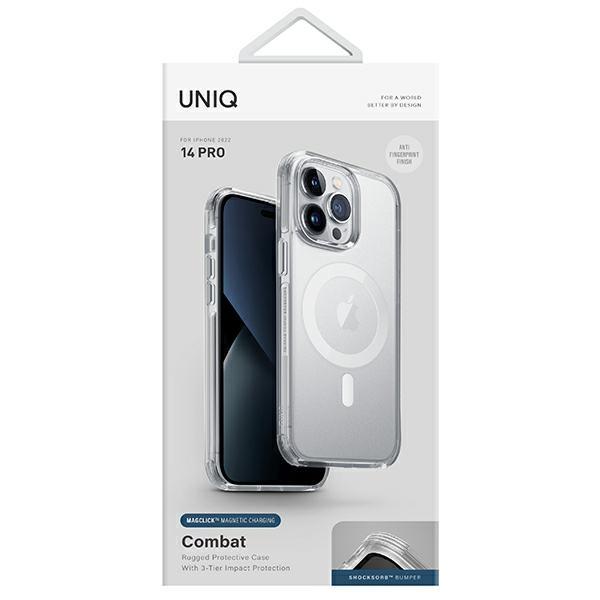 Uniq Etui Combat Iphone 14 Pro 6,1Magclick Charging Przeźroczysty/Dove Satin Clear