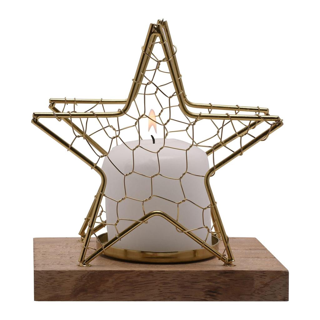 Celestial Gold Star Wire Candle Holder Medium