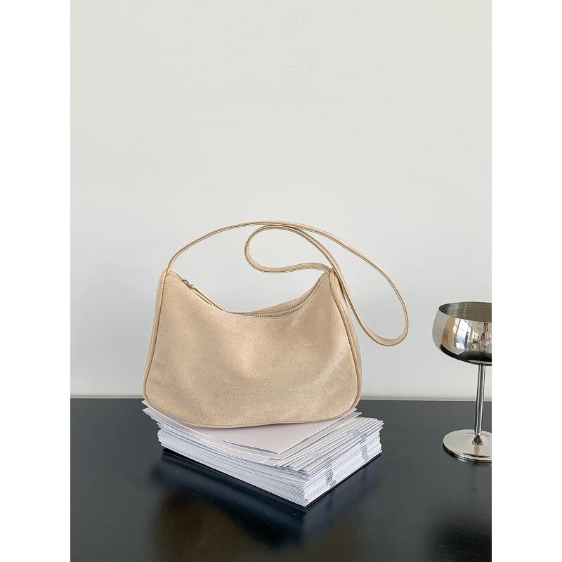 Suède schoudertas dames herfst en winter niche veelzijdige schoudertas dames pluche eenvoudige effen kleur kleine vierkante tas