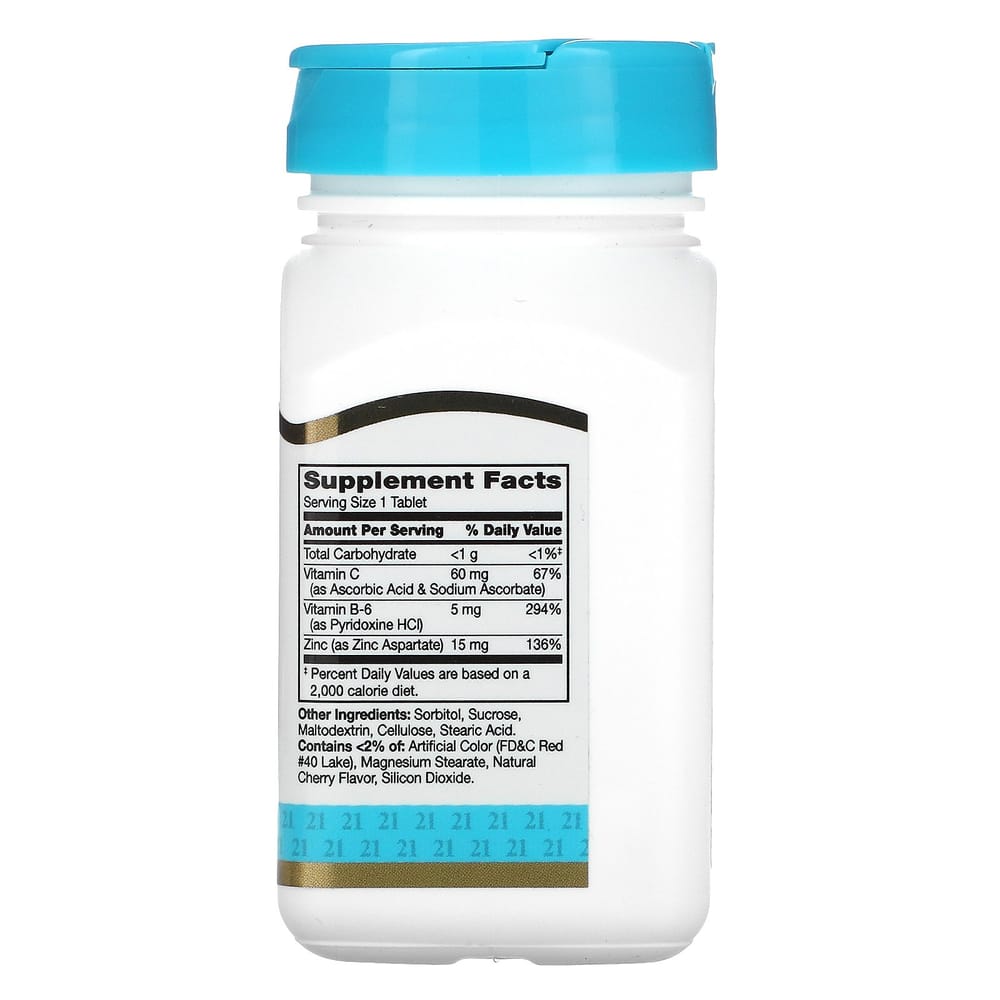 21st Century Sentry Zinc + Vitamin C & Vitamin B-6 Chewable Tablets, Cherry Flavor, 90 Tablets
