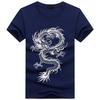 BUZZxSELECTION Short Sleeve with a Cool Dragon Japanese Print 03 Men's T-Shirt (BSTS024, Navy, XL)