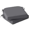 Outdoor Chair Seat Cushions Set of 2, Garden Chair Cushions with 7cm Thick Foam & Ties, Dark Grey