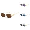 Polygon Shape Fashion Sun Glasses With Metal Frame And Black Pc Lenses For Casual Wear And Parties