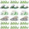 Ironing Green Wave Embroidery Cloth Sticker Bag Decoration Wave Patch Sticker Sea Wave Computer Embroidery Stamp Sticker
