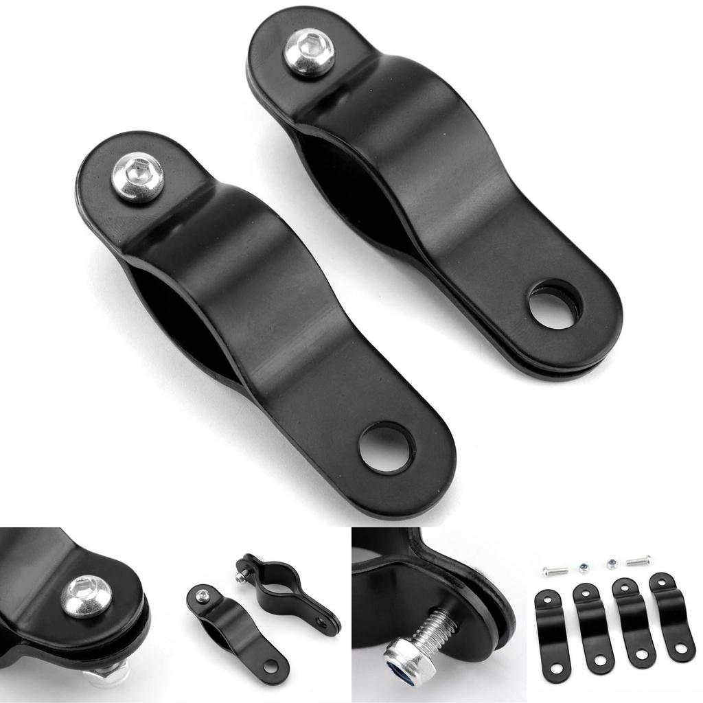 30-35mm Black Adjustable Motorcycle Bull Bar Light Foglight Mount Bracket Clamp