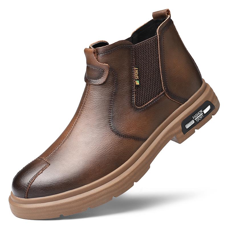 

Мужские ботильоны, повседневная обувь, кожаные, тактические, челси, на толстой подошве, дизайнерские, роскошные, ретро, ботильоны, ботинки, новинка 2024 42 коричневый