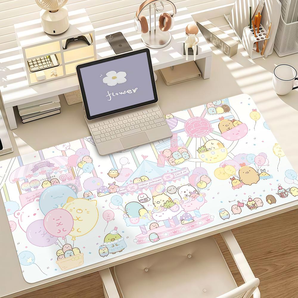 Anime S-sumikko Mouse Pad Anti Slip Rubber Edge Locked Thickened Laptop G-gurashi  Gaming Desk Mat