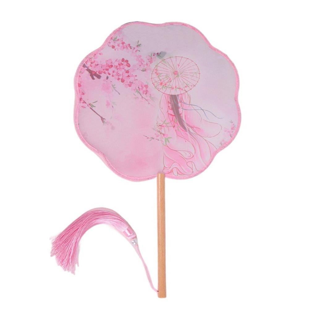 Tassels Embroidery Fan Handheld Silk Fan Ancient Chinese Style Round Fan  Home Decor