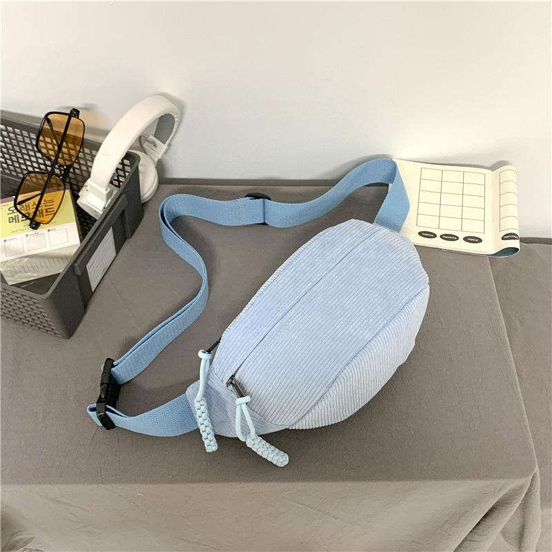 Corduroy Travel Crossbody Bag  New Large Capacity Lightweight Versatile Couple Chest Bag Casual Simple Shoulder B