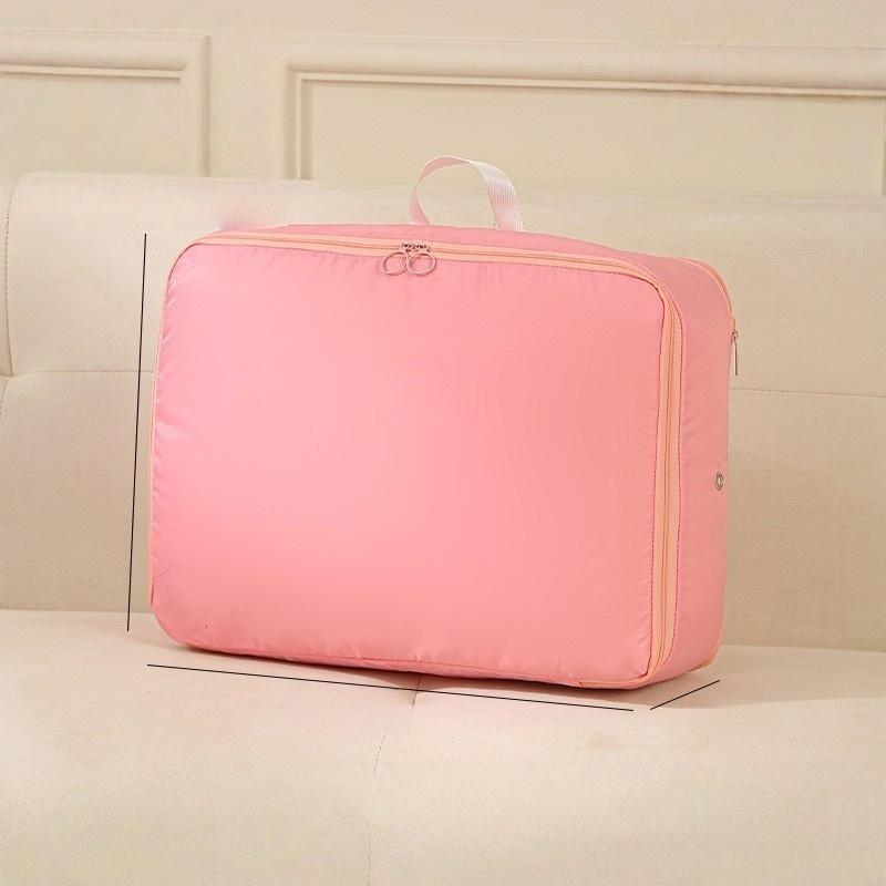 

1pc Large Capacity Compression Finishing Bag Travel Clothes Down Jacket Storage Bag Foldable Expansion Organizer Bag M рожевий