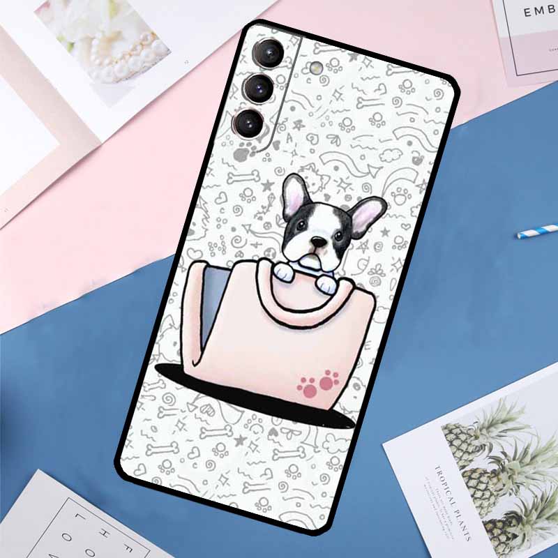 French Bulldog Case For Samsung Galaxy S24 Ultra S20 S21 S22 S23 S25 Ultra S9 S10 Plus S25 FE Back Cover