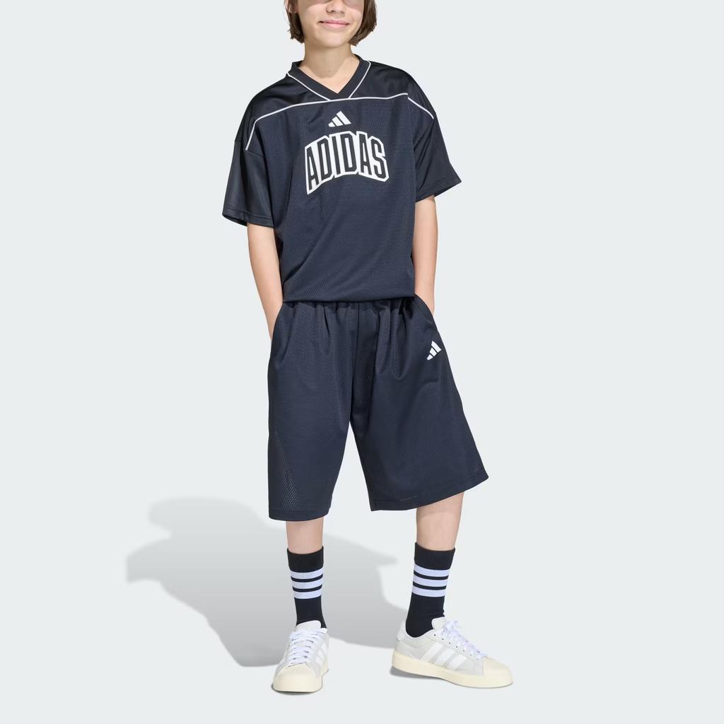 Adidas Stadium Mesh Waterproof Moisture-Wicking Basketball T-Shirt Kids Tops KB6968