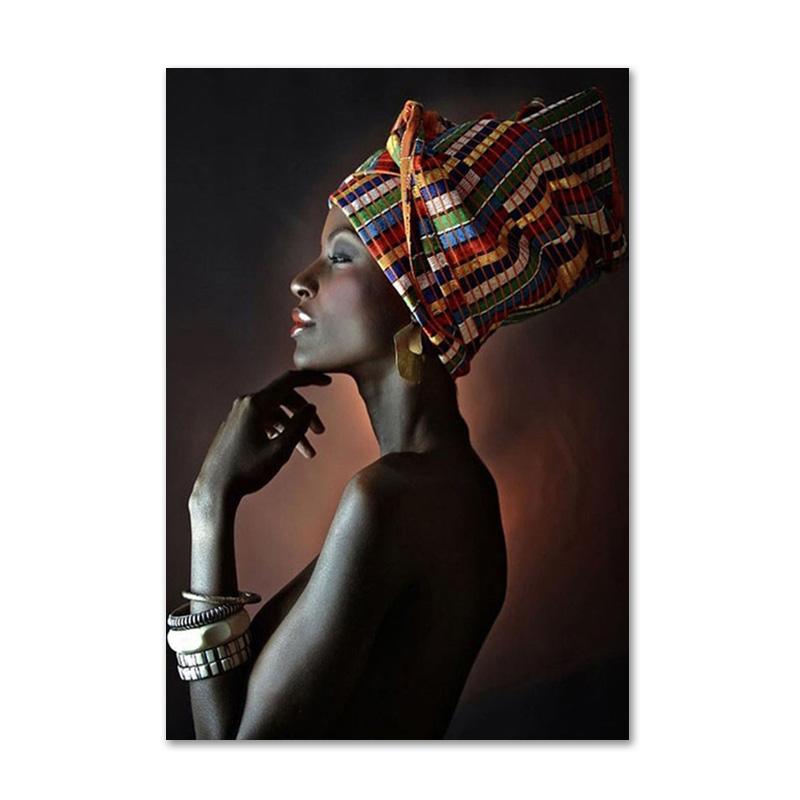 Schwarz und Gold afrikanische Kunst Poster drucken Frau Leinwand Malerei Wand Kunst Cuadros skandinavische Dekoration Home Bild Wohnzimmer