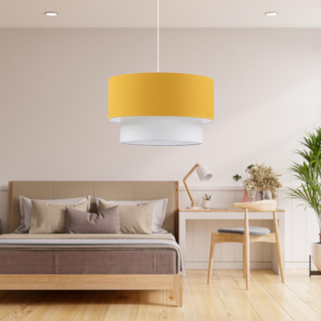 

Cake Single Pendant Lamp Yellow Fabric Living Room Bedroom Children s Room Teenager s Room Chandelier