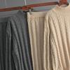 2026 Autumn Solid Color Half Turtleneck Split Sweater Twist Pants Sets Women Winter New Fashion Knitted Two-piece Sets for Women