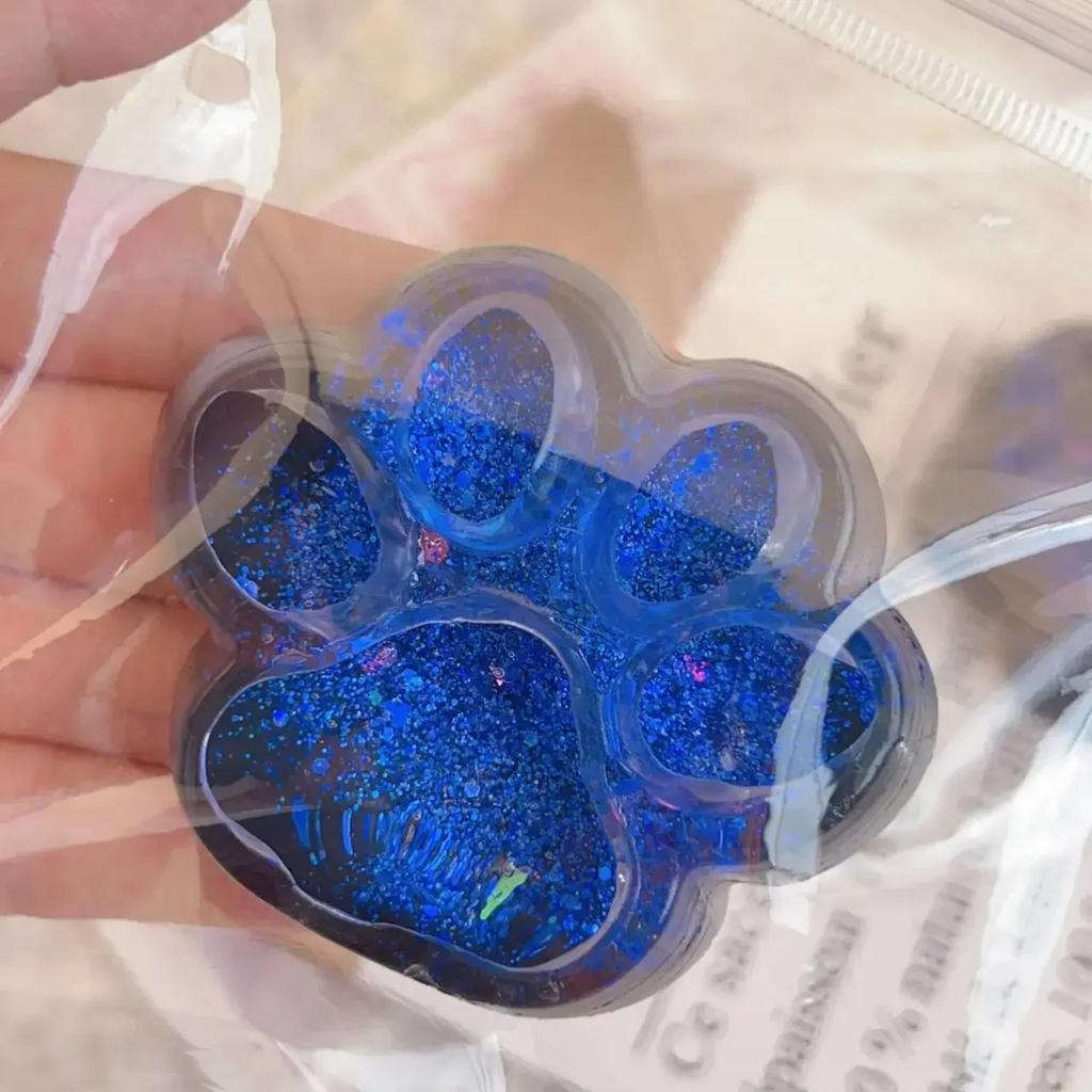1 Stück Dunkler Sternenhimmel Katzenpfote Squishy Fidget Spielzeug Weiche Niedliche Katzenpfote Langsamer Rückprall Knet-Druckentlastungsspielzeug Für Kinder Weihnachtsgeschenke