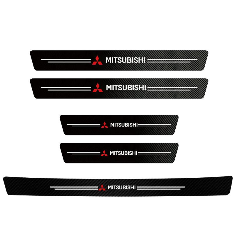5/4 /1PCS Car Door Threshold Cover Stickers Accessorie For Mitsubishi Eclipse Lancer Outlander Pajero ASX Colt L200 Lancer Star