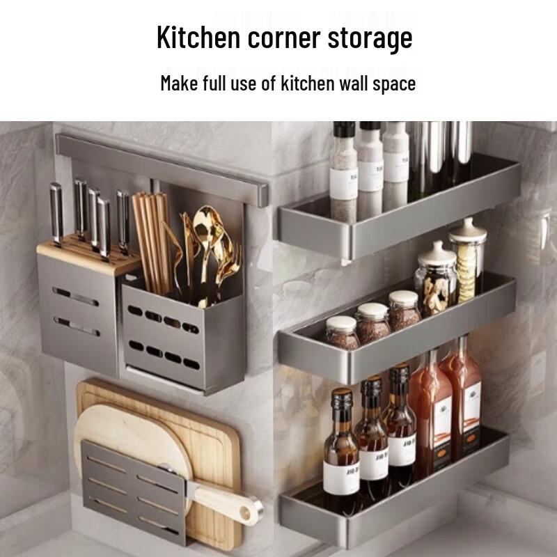 BeiYing Luxury Double-Layer Wall-Mounted Kitchen Rack
