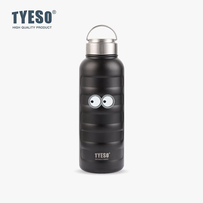 Tyeso 1000ml Large Capacity Vacuum Flasks Stainless Steel Thermos Mug Thermal Tumbler Drinks Cup Water Bottle Portable Thermoses with Eye Sticker
