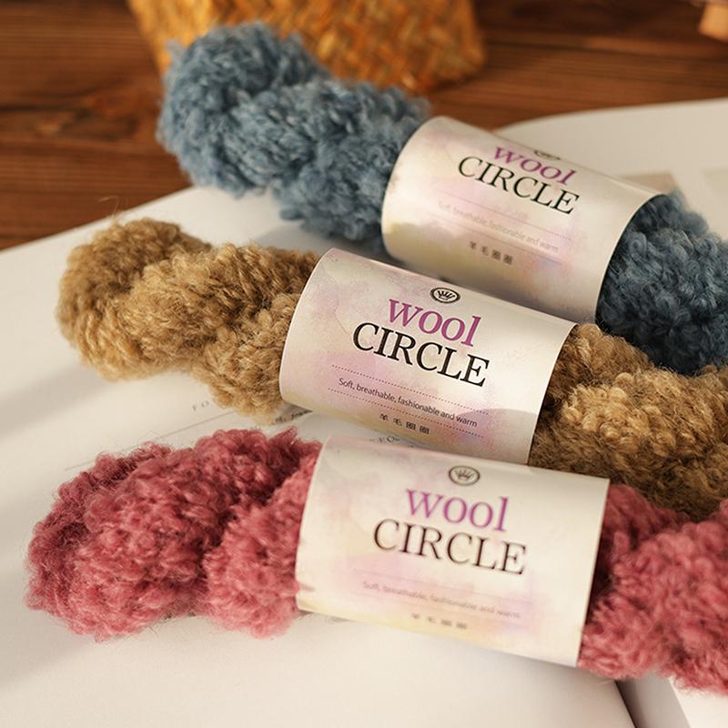 Wool Circle Solid Color Yarn Hand Woven Diy Scarf Hat Sweater Medium Thick Merino Wool Thread Soft And Comfortable Fluffy
