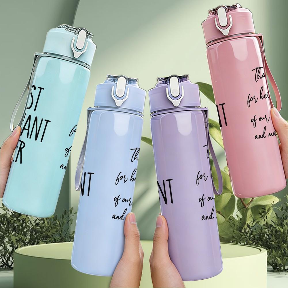 1PC Best Orthodontist Thank You Quote Print 750ml Color Plastic Sports Water Bottle Leakproof Flip Straw Lid Suitable for Sports Office Home Use