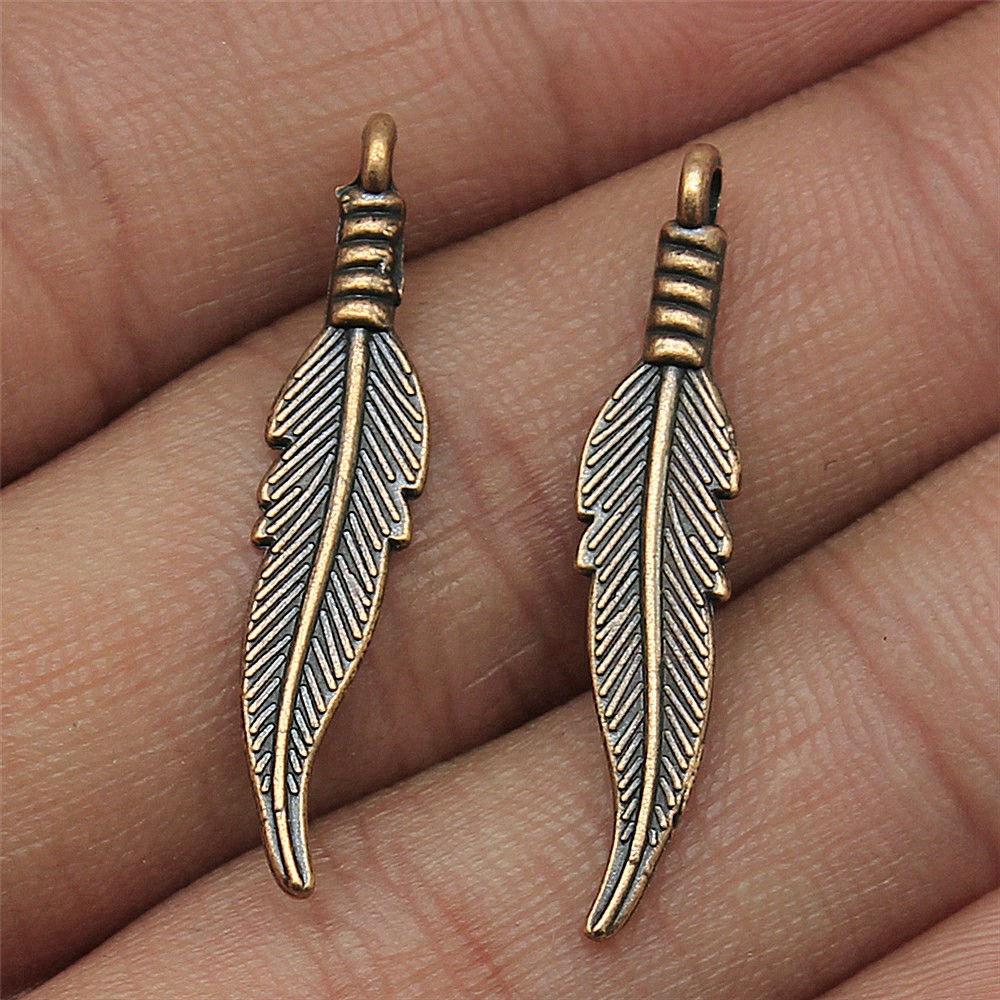 Feathers Leaf Nature Charm Antique Bronze Zinc Alloy Jewelry Making Supplies Bracelet Making Style Pendants