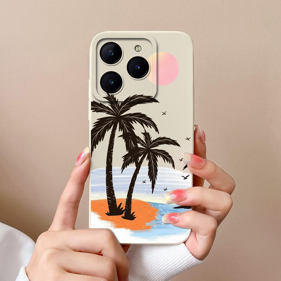 Case For Realme C61 C63 Cute Girl Phone Covers For Realme C 61 Camera Protection Liquid Silicone Anti Drop Soft Back Cover Capa